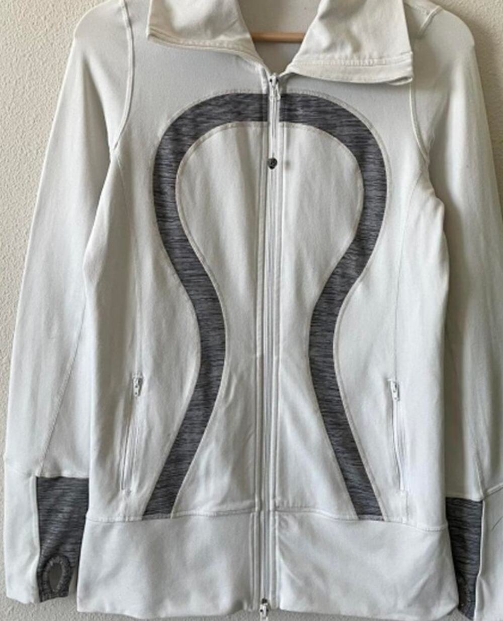 Lululemon In Stride Jacket Women’s 8 White Gray Full Zip